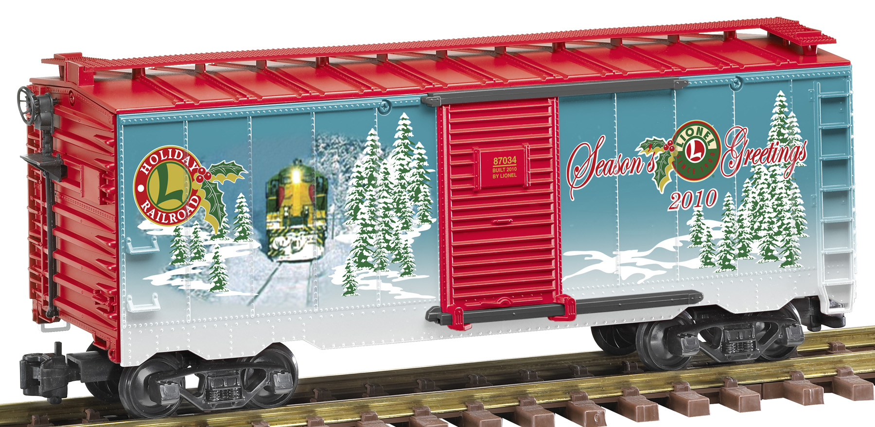 8-87034 2010 Holiday Christmas Boxcar Lionel Large Scale 8-87034 2010 Holiday Christmas Boxcar Lionel Large Scale