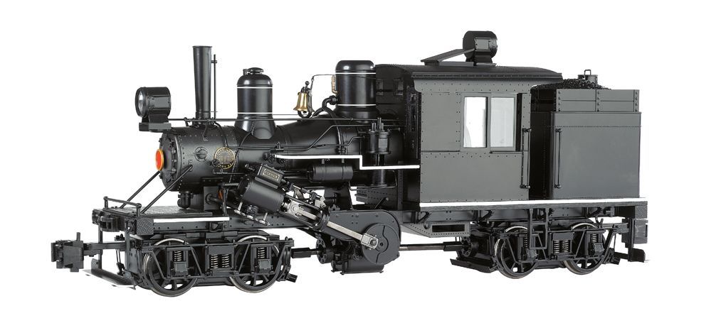 Black w/White Running Board Stripes - Two-Truck Climax DCC Sound Black w/White Running Board Stripes - Two-Truck Climax DCC Sound