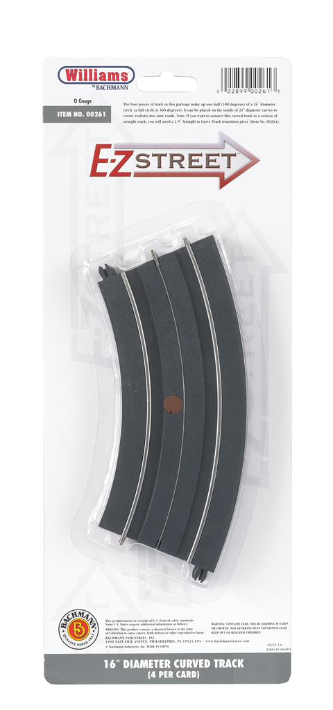 E-Z Street 16" Diameter Curved Track (4/Card) E-Z Street 16" Diameter Curved Track (4/Card)
